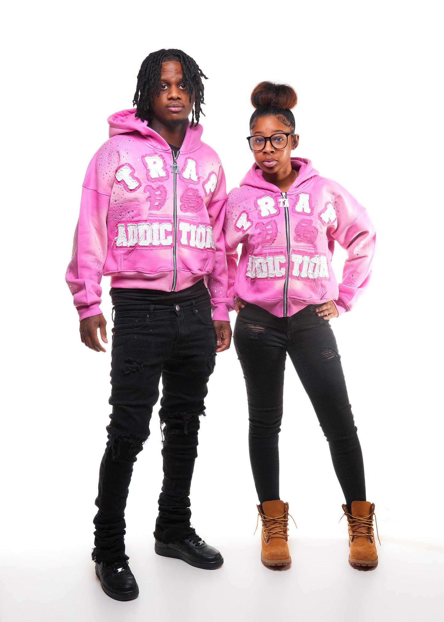 Cropped Rhinestone Hoodie