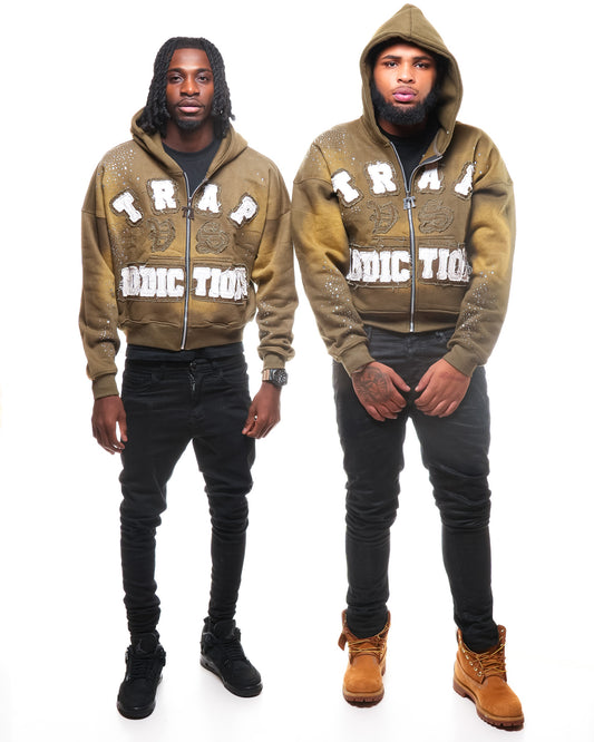 Cropped Rhinestone Hoodie