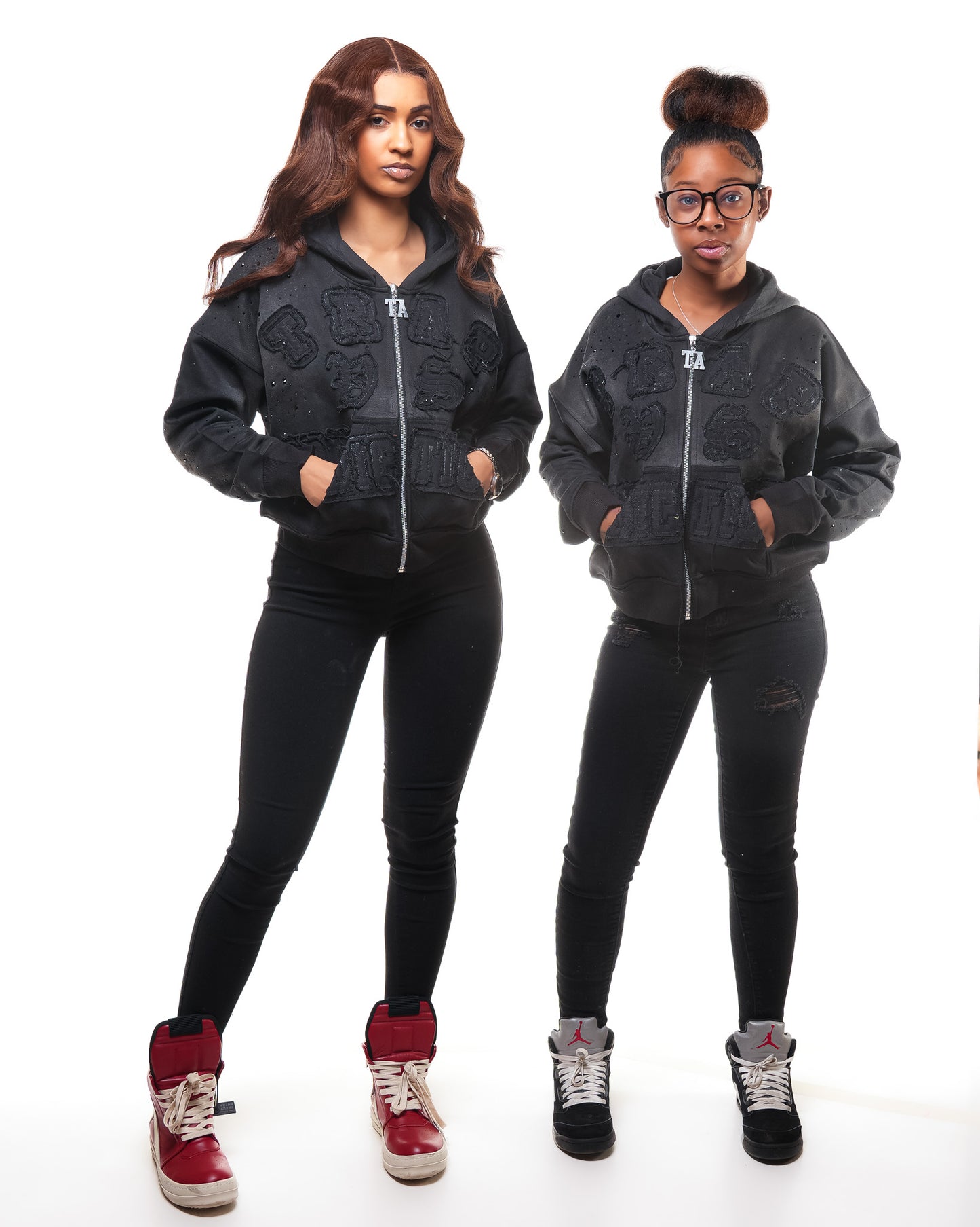 Cropped Rhinestone Hoodie